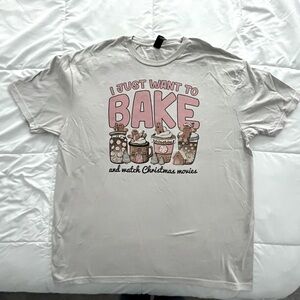 “I Just Want To Bake and Watch Christmas Movies” XLarge. Taupe